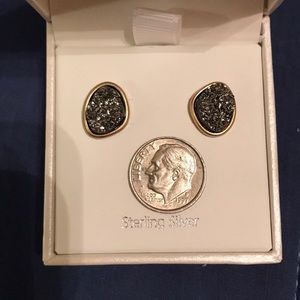 Druzy button earrings